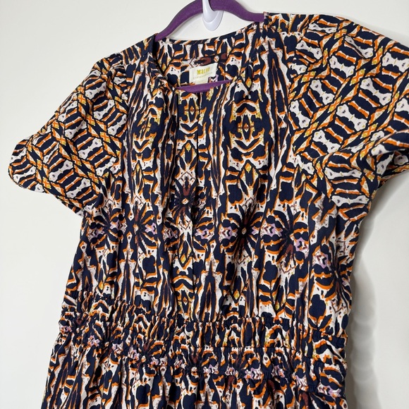 Anthropologie Maeve Somerset Maxi Dress Blue Orange 1X - Picture 5 of 8